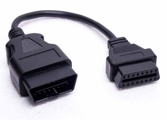 Кабель-удлинитель OBD-II 16-pin мама-папа - 30 см /60 см - изображение 1
