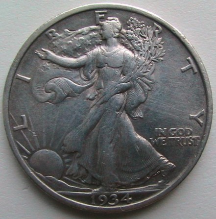 США ½ доллара 1934 walking liberty half dollar серебро - изображение 1