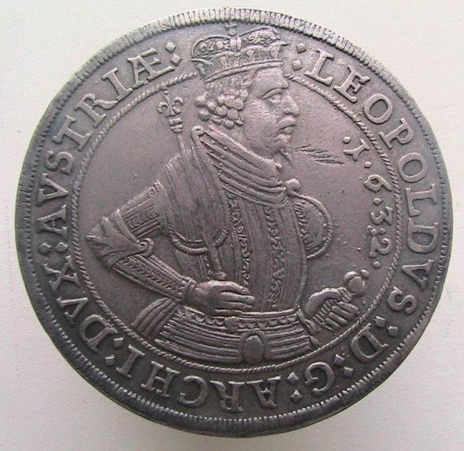 Тироль 1 талер 1632 Широкий щит на реверсе - изображение 1