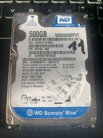 Жорсткий диск Hdd 2.5 Sata WD Scorpio Blue 500gb - изображение 1