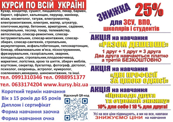 Курси зварник, електрик, слюсар, токар, маляр, плиточник, бетонщик - изображение 1