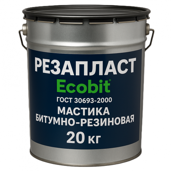 Мастика РЕЗАПЛАСТ Ecobit покрівельна для швів гумово-битумна 20 кг - изображение 1