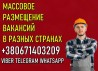 Массовое размещение вакансий на интернет-досках разных стран.