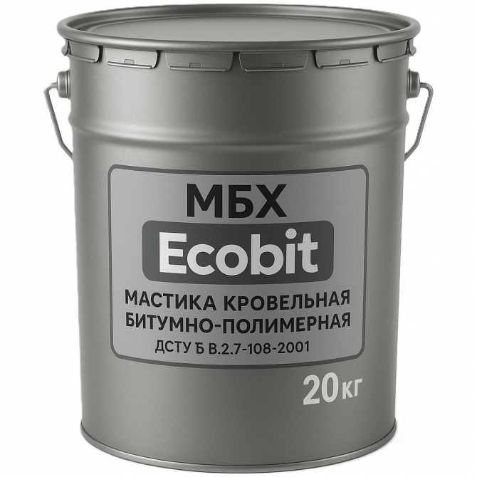 МБХ Ecobit Мастика покрівельна бітумно-полімерна 20 кг - изображение 1