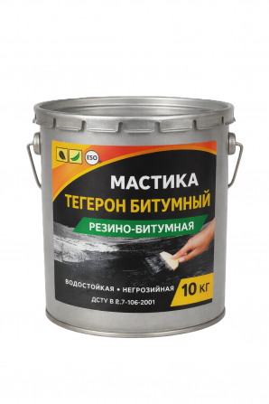 ТЕГЕРОН Битумный ЭКОБИТ ведро 10,0 кг мастика резино-битумная - изображение 1