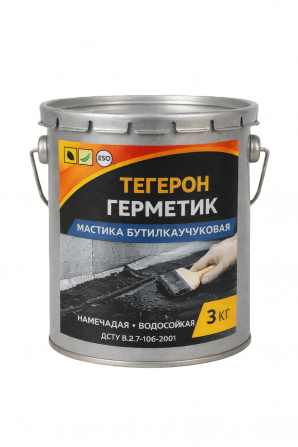 ТЕГЕРОН Герметик ЭКОБИТ ведро 3,0 кг мастика бутилкаучуковая - изображение 1