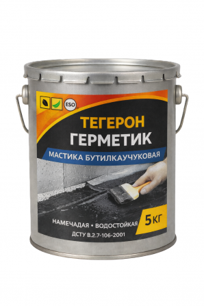 ТЕГЕРОН Герметик ЭКОБИТ ведро 5,0 кг мастика бутилкаучуковая - изображение 1