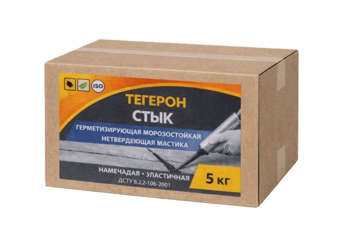Тегерон Стык Экобит ящик 5 кг герметизирующая морозостойкая мастика - изображение 1
