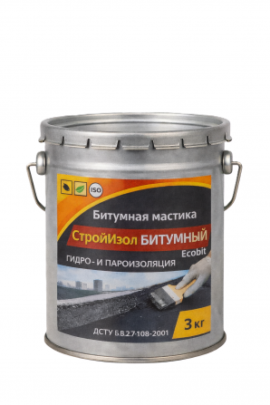 Битумная мастика СтройИзол Битумный ЭКОБИТ ведро 3,0 кг - изображение 1