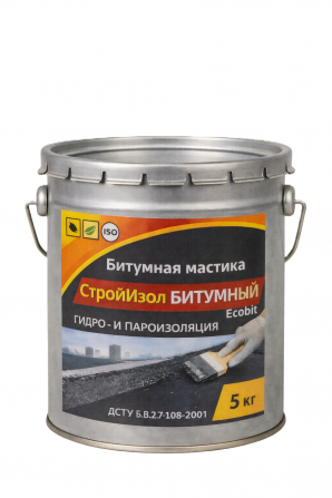 Битумная мастика СтройИзол Битумный ЭКОБИТ ведро 5,0 кг - изображение 1