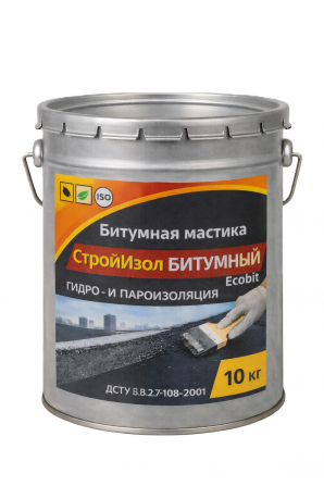 Битумная мастика СтройИзол Битумный ЭКОБИТ ведро 10,0 кг - изображение 1