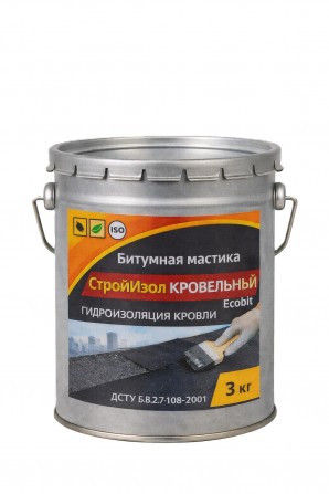 Битумная мастика ведро 3,0 кг СтройИзол Кровельный ЭКОБИТ - изображение 1