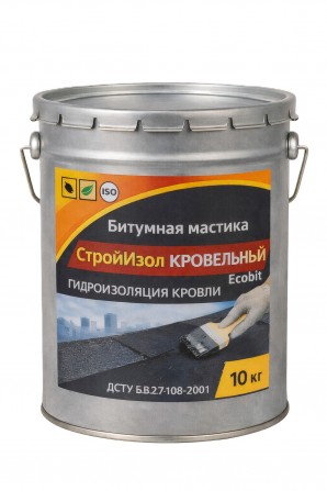 Битумная мастика ведро 10,0 кг СтройИзол Кровельный ЭКОБИТ - изображение 1