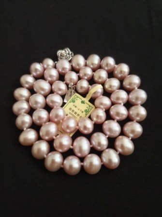 Ожерелья из крупного жемчуга 10 мм. Цвет лаванда - нежно сиреневый. - изображение 1