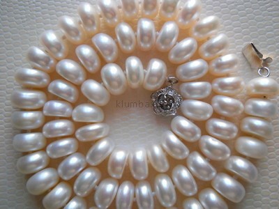 Ожерелье из натурального речного плоского жемчуга 10 мм. - изображение 1