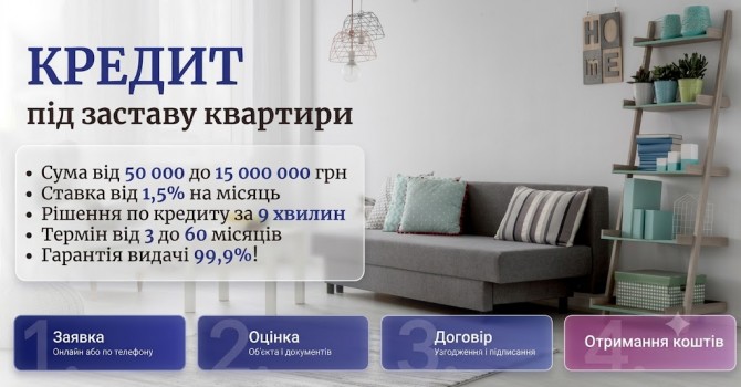 Швидкі гроші під заставу майна без поручителів Київ. - изображение 1